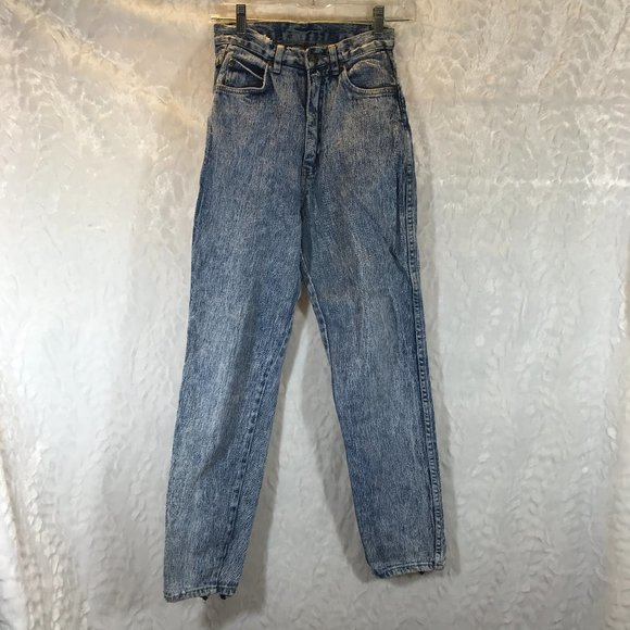 Vintage Denim - Vintage 80's  Acid Wash High Waist Mom Jeans Bows